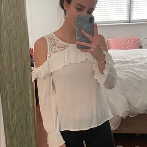 Cold shoulders white top